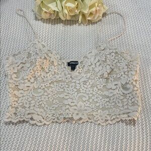 Express Cream Textured Knit Top